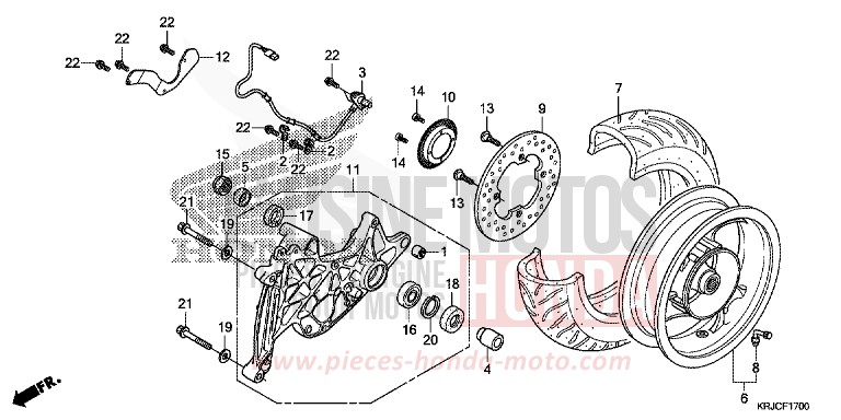 ROUE ARRIERE von S-wing ABS PEARL COOL WHITE (NHA16) von 2012